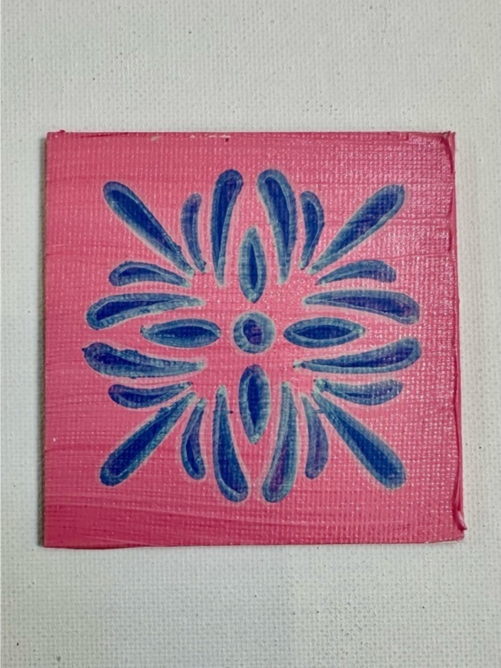 Pink & Blue Mandala Mini Canvas Magnet